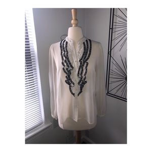 Ruffled Sheer Blouse